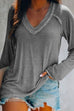 Rebadress V Neck Long Sleeves Cozy T Shirt