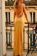 Rebadress One Shoulder Backless Satin Maxi Party Dress