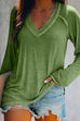 Rebadress V Neck Long Sleeves Cozy T Shirt