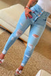 Rebadress Button Up High Waist Ripped Skinny Jeans