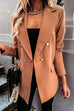 Rebadress Lapel Double Breasted Open Front Blazer Jacket