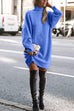 Rebadress Turtleneck Ribbed Knit Oversized Sweater Dress