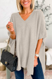 10 Colors V Neck Loose Fit Solid Poncho Sweater