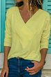 Rebadress Classic V-neck Long Sleeves Basic Tops